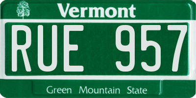 VT license plate RUE957