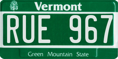 VT license plate RUE967