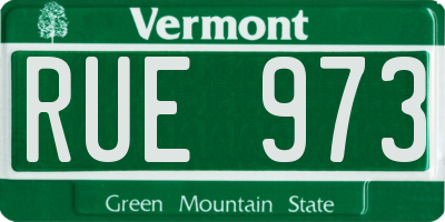 VT license plate RUE973