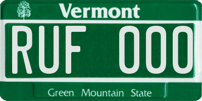 VT license plate RUF000