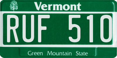 VT license plate RUF510
