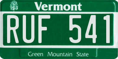 VT license plate RUF541