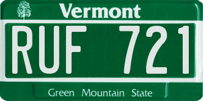 VT license plate RUF721