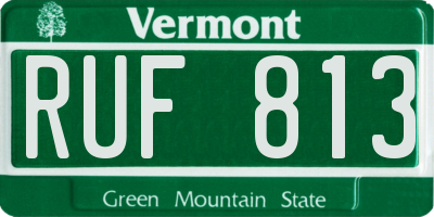 VT license plate RUF813