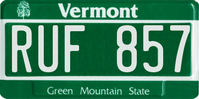 VT license plate RUF857