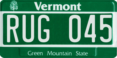 VT license plate RUG045