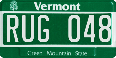 VT license plate RUG048