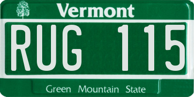 VT license plate RUG115