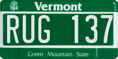 VT license plate RUG137