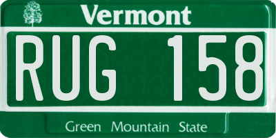 VT license plate RUG158