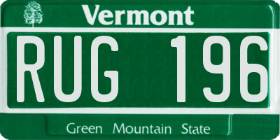 VT license plate RUG196