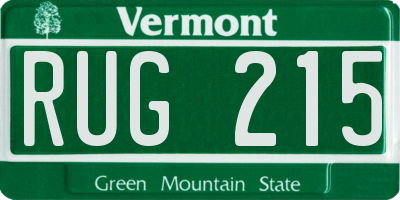 VT license plate RUG215