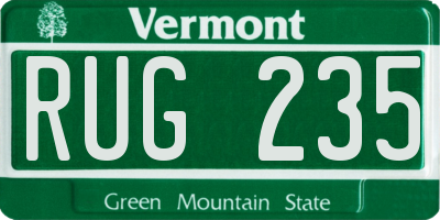 VT license plate RUG235