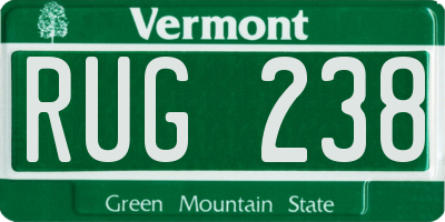 VT license plate RUG238