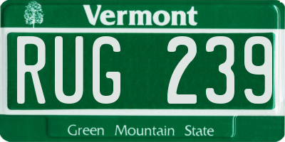 VT license plate RUG239