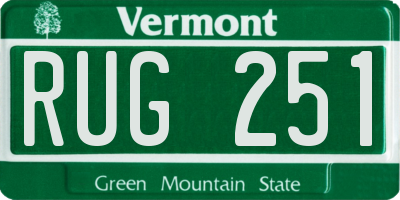 VT license plate RUG251