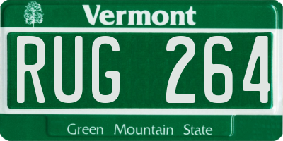VT license plate RUG264
