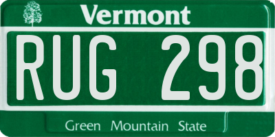 VT license plate RUG298