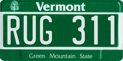 VT license plate RUG311