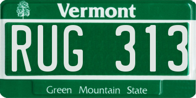 VT license plate RUG313