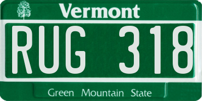 VT license plate RUG318