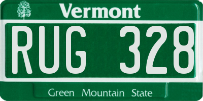 VT license plate RUG328