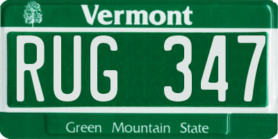 VT license plate RUG347