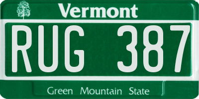 VT license plate RUG387