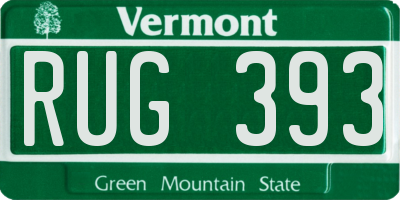 VT license plate RUG393