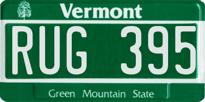VT license plate RUG395