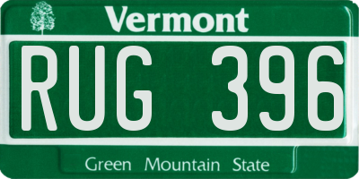 VT license plate RUG396