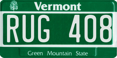 VT license plate RUG408