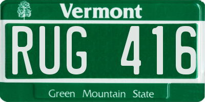 VT license plate RUG416