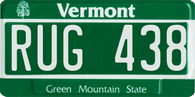 VT license plate RUG438