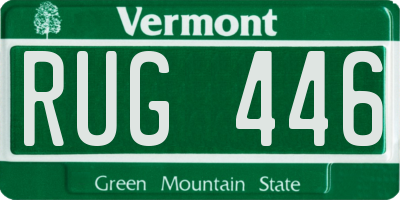 VT license plate RUG446