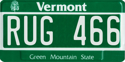 VT license plate RUG466