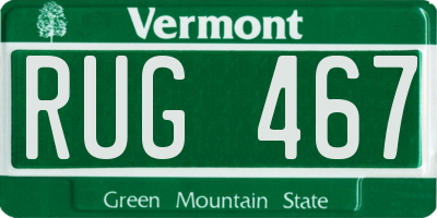 VT license plate RUG467