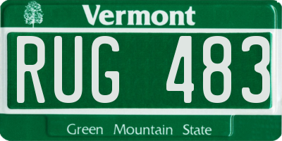 VT license plate RUG483