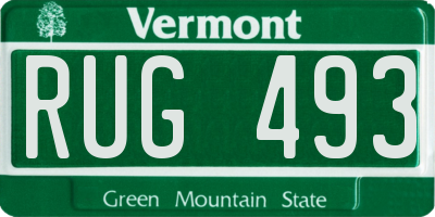 VT license plate RUG493
