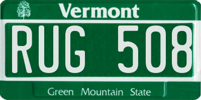 VT license plate RUG508