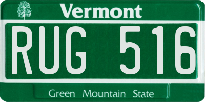 VT license plate RUG516