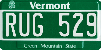 VT license plate RUG529
