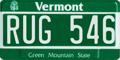VT license plate RUG546