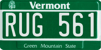 VT license plate RUG561