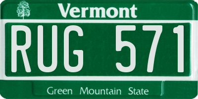 VT license plate RUG571