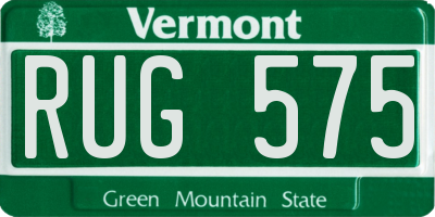 VT license plate RUG575