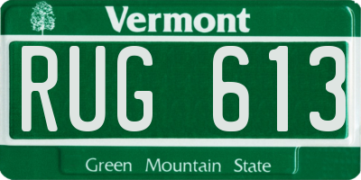 VT license plate RUG613