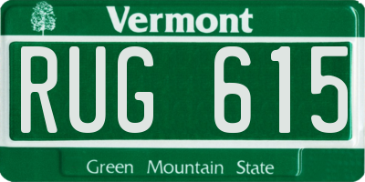 VT license plate RUG615