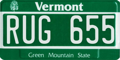 VT license plate RUG655