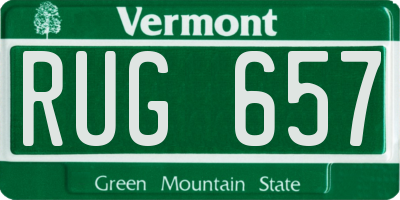 VT license plate RUG657